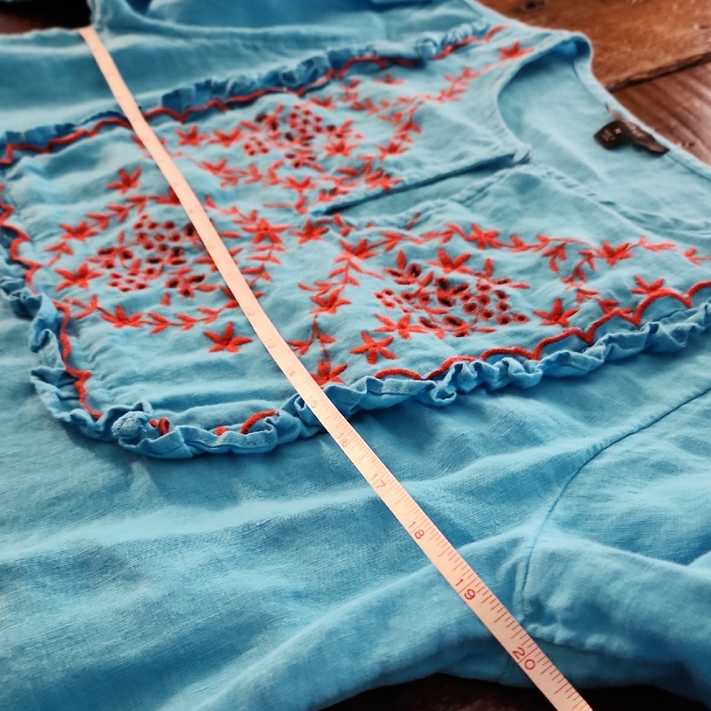 J Crew Embroidered Blue Women's Top - Picture 5 of 7
